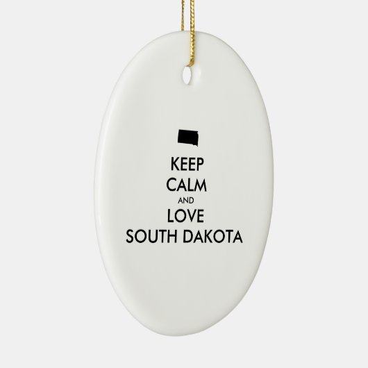 Anpassbare BEHALTEN CALM und LIEBE SÜDDAKOTA Keramik Ornament (Rechts)