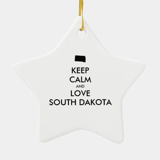 Anpassbare BEHALTEN CALM und LIEBE SÜDDAKOTA Keramik Ornament (Hinten)