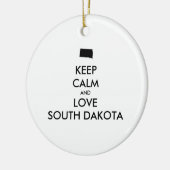 Anpassbare BEHALTEN CALM und LIEBE SÜDDAKOTA Keramik Ornament (Links)