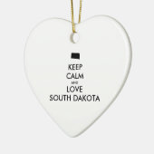 Anpassbare BEHALTEN CALM und LIEBE SÜDDAKOTA Keramik Ornament (Links)