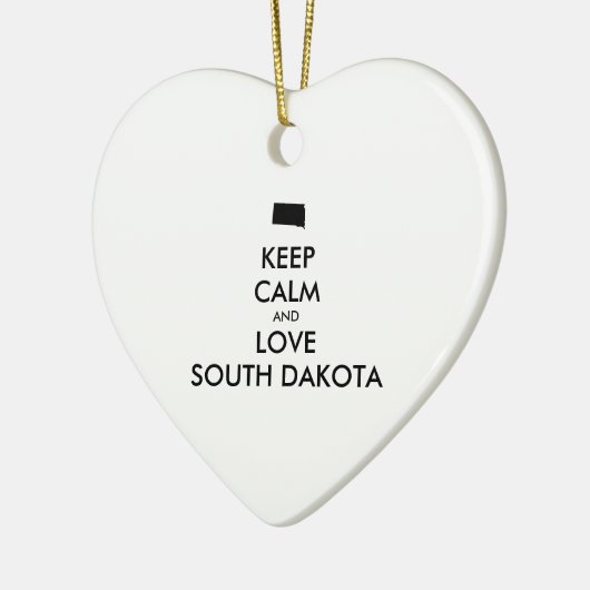 Anpassbare BEHALTEN CALM und LIEBE SÜDDAKOTA Keramik Ornament (Links)