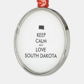 Anpassbare BEHALTEN CALM und LIEBE SÜDDAKOTA Ornament Aus Metall (Links)