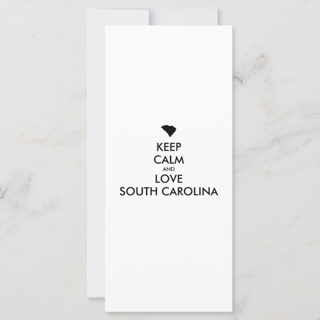 Anpassbare BEHALTEN CALM und LIEBE SÜDKAROLINA (Vorderseite)