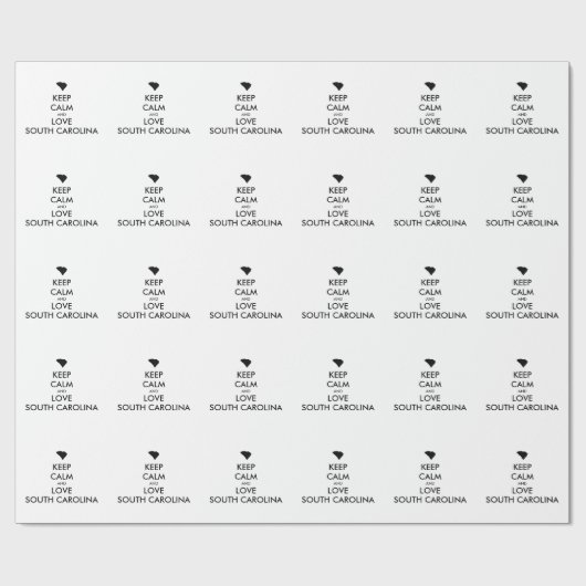 Anpassbare BEHALTEN CALM und LIEBE SÜDKAROLINA Geschenkpapier (Flach)