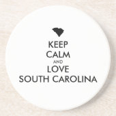 Anpassbare BEHALTEN CALM und LIEBE SÜDKAROLINA Sandstein Untersetzer (Vorne)