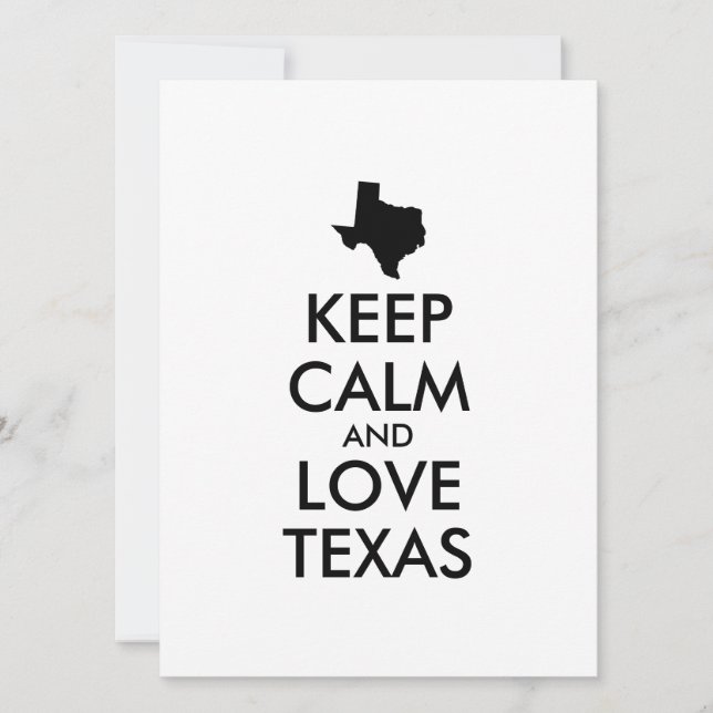 Anpassbare BEHALTEN CALM- und LIEBE-TEXAS (Vorderseite)