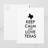 Anpassbare BEHALTEN CALM- und LIEBE-TEXAS Postkarte (Vorne/Hinten)