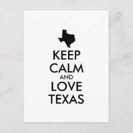 Anpassbare BEHALTEN CALM- und LIEBE-TEXAS Postkarte