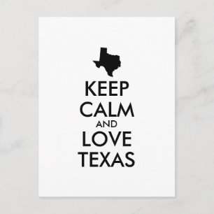 Anpassbare BEHALTEN CALM- und LIEBE-TEXAS Postkarte