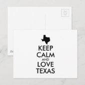Anpassbare BEHALTEN CALM- und LIEBE-TEXAS Postkarte (Vorne/Hinten)