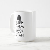 Anpassbare BEHALTEN CALM- und LIEBE-UTAH Kaffeetasse (Vorderseite Links)