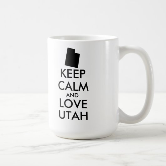 Anpassbare BEHALTEN CALM- und LIEBE-UTAH Kaffeetasse (Rechts)