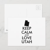 Anpassbare BEHALTEN CALM- und LIEBE-UTAH Postkarte (Vorne/Hinten)