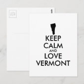 Anpassbare BEHALTEN CALM- und LIEBE-VERMONT Postkarte (Vorne/Hinten)