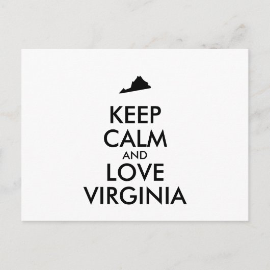 Anpassbare BEHALTEN CALM- und LIEBE-VIRGINIA Postkarte (Vorderseite)