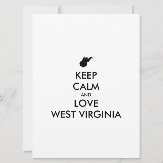 Anpassbare BEHALTEN CALM und LIEBE WESTVIRGINIEN (Vorderseite)