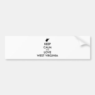 Anpassbare BEHALTEN CALM und LIEBE WESTVIRGINIEN Autoaufkleber