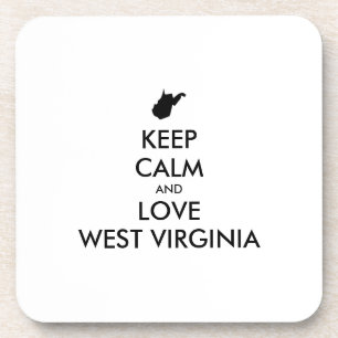 Anpassbare BEHALTEN CALM und LIEBE WESTVIRGINIEN Getränkeuntersetzer