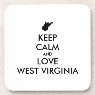Anpassbare BEHALTEN CALM und LIEBE WESTVIRGINIEN Getränkeuntersetzer