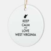 Anpassbare BEHALTEN CALM und LIEBE WESTVIRGINIEN Keramik Ornament (Links)
