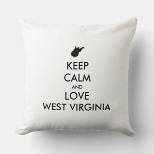 Anpassbare BEHALTEN CALM und LIEBE WESTVIRGINIEN Kissen
