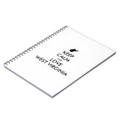 Anpassbare BEHALTEN CALM und LIEBE WESTVIRGINIEN Notizblock (Linke Seite)