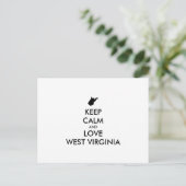 Anpassbare BEHALTEN CALM und LIEBE WESTVIRGINIEN Postkarte (Stehend Vorderseite)