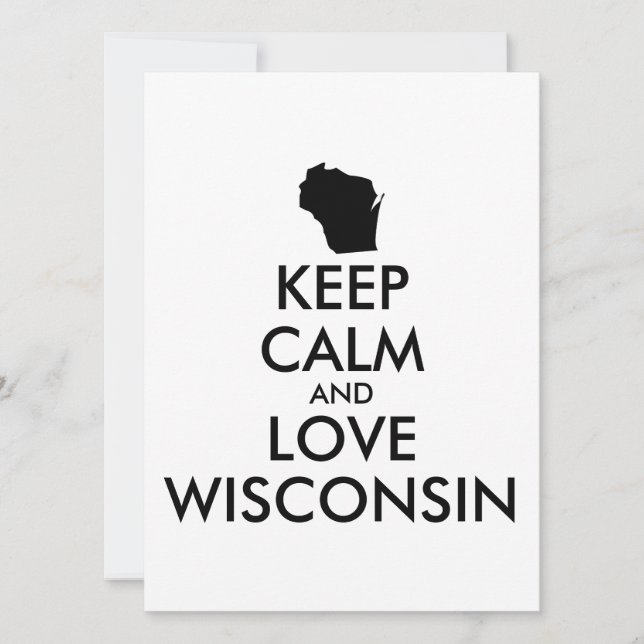 Anpassbare BEHALTEN CALM und LIEBE WISCONSIN (Vorderseite)