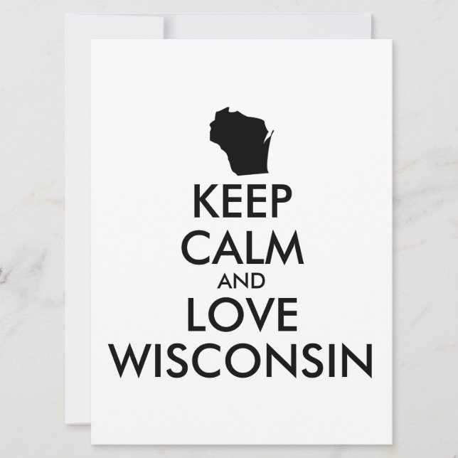 Anpassbare BEHALTEN CALM und LIEBE WISCONSIN (Vorderseite)