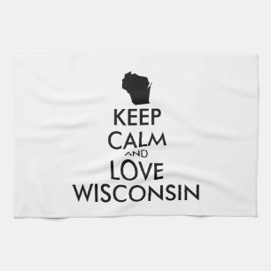 Anpassbare BEHALTEN CALM und LIEBE WISCONSIN Handtuch