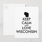 Anpassbare BEHALTEN CALM und LIEBE WISCONSIN Postkarte (Vorne/Hinten)