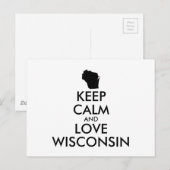 Anpassbare BEHALTEN CALM und LIEBE WISCONSIN Postkarte (Vorne/Hinten)