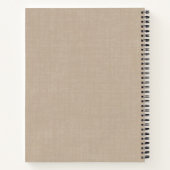 Anpassbare Beige-Linen-Notebook mit Gold-Logo Notizblock (Rückseite)