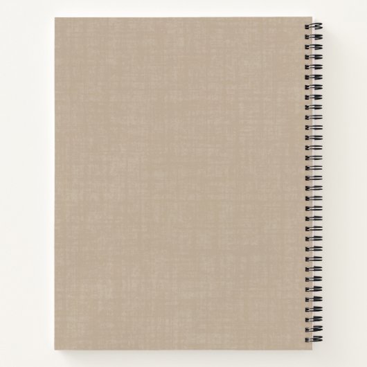 Anpassbare Beige-Linen-Notebook mit Gold-Logo Notizblock (Rückseite)