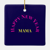 Anpassbare "Bend It Like 2025" Yoga Katze Keramikornament (Rückseite)