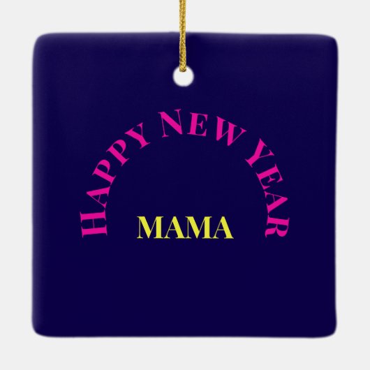 Anpassbare "Bend It Like 2025" Yoga Katze Keramikornament (Rückseite)