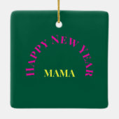 Anpassbare "Bend It Like 2025" Yoga Katze Keramikornament (Rückseite)