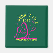 Anpassbare "Bend It Like 2025" Yoga Katze Magnet (Vorne)