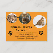 Anpassbare Bengal-Cattery-Geschäftskarten-Vorlage Visitenkarte (Vorderseite)