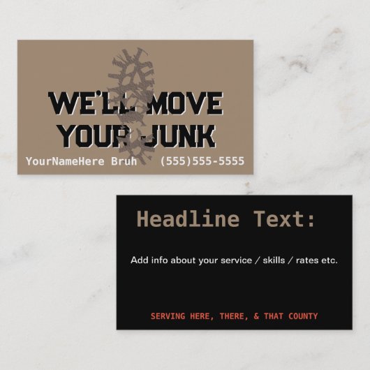 Anpassbare Beseitigung von Junk-Abfällen Visitenkarte (Vorne/Hinten)