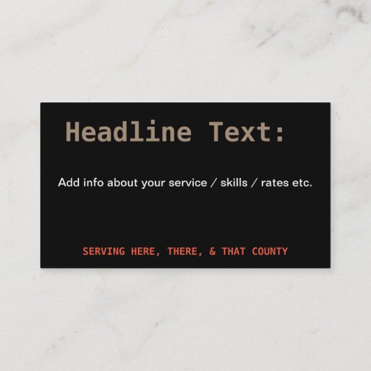 Anpassbare Beseitigung von Junk-Abfällen Visitenkarte (Rückseite)
