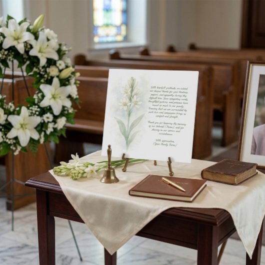 Anpassbare Bestattungskarte Dankeskarte