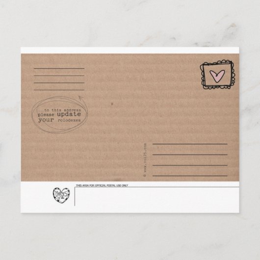 anpassbare bewegliche Postkarte (Rückseite)