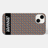 Anpassbare Bezeichnung Nahtlose farbige Muster Case-Mate iPhone Hülle (Rückseite (Horizontal))
