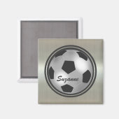 Anpassbare Bezeichnung silber-Fußballballmagnete Magnet (Vorderseite/Rückseite)