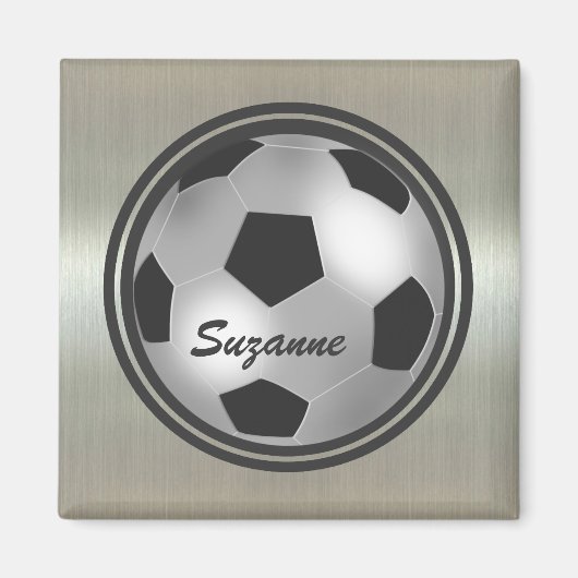 Anpassbare Bezeichnung silber-Fußballballmagnete Magnet (Vorne)