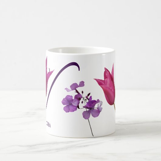 Anpassbare Bezeichnung Victoria Monogramm hübsch f Kaffeetasse (Mittel)