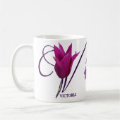 Anpassbare Bezeichnung Victoria Monogramm hübsch f Kaffeetasse (Links)