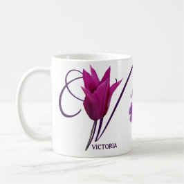 Anpassbare Bezeichnung Victoria Monogramm hübsch f Kaffeetasse