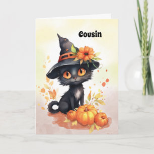 Anpassbare Beziehung Sweet Halloween Cat Karte